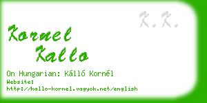 kornel kallo business card