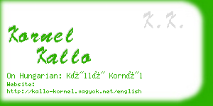 kornel kallo business card